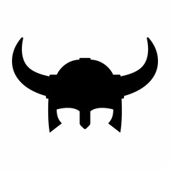 Naklejka premium Helm of viking silhouette. Design image