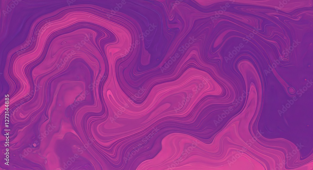 Poster vibrant pink and purple abstract wave pattern with fluid swirls and dynamic movement