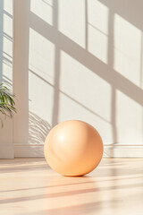 Modern concept shot of a maternity yoga ball, representing balanced support and mindful exercise in
