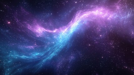 Naklejka premium Cosmic Nebula: A Celestial Tapestry of Purple and Blue