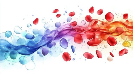 Vibrant colorful abstract design with flowing shapes and petals for creative projects. National Triglycerides Day