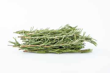 Dried spice rosemary on white background