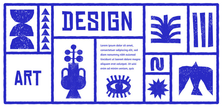 Abstract textured hand drawn design. Africa, tribal art, design, craft and pottery concept illustrations. Abstract backgrounds, frames design