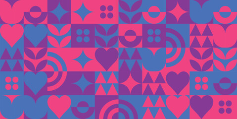 Seamless Geometric Mosaic Pattern with Abstract Shapes – Minimalist Vector Background Illustration

