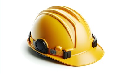 Fototapeta premium Yellow safety construction helmet isolated on white background
