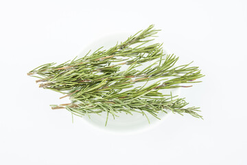 Dried spice rosemary on white background