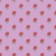 Summer seamless pattern with flowers doodle for decorative print, wrapping paper, greeting cards, wallpaper and fabric
