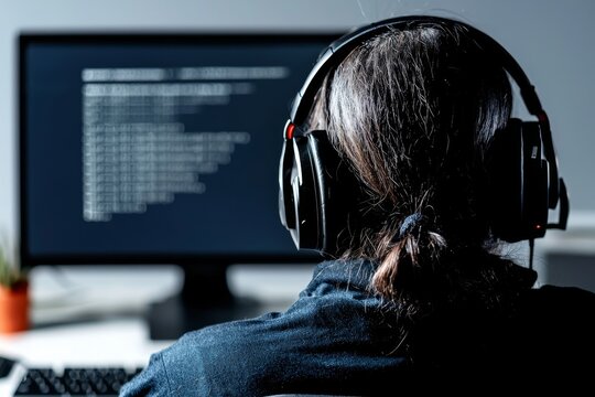 A computer user who is blind employs a braille display and screen to work on their computer