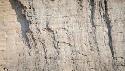 detailed texture of beige and light gray stone wall surface with natural horizontal lines and cracks for background design
