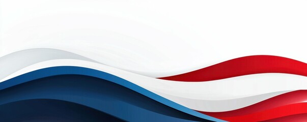 Patriotic Waves of Red White and Blue Gradient Background Design for National Celebration Graphics
