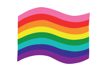 Colorful Gay pride flag Happy pride day LGBTQ community Pride Month Vector hand drawn doodle for posters, stickers, logo, cards