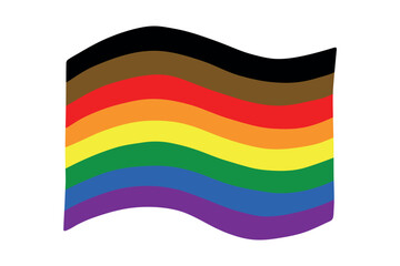 Colorful Gay pride flag Happy pride day LGBTQ community Pride Month Vector hand drawn doodle for posters, stickers, logo, cards
