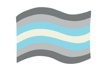 Colorful Demiboy pride flag Happy pride day LGBTQ community Pride Month Vector hand drawn doodle for posters, stickers, logo, cards