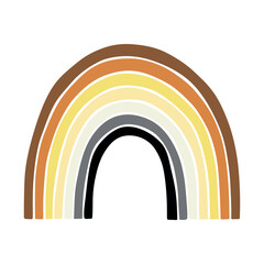 Colorful rainbow shape Bear pride flag Happy pride day LGBTQ community Pride Month Vector hand drawn doodle for posters, stickers, logo, cards