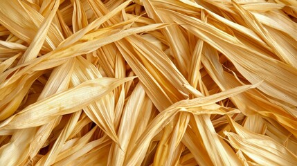 Abundance of Dried Corn Husks Harvest Agricultural Crop Rustic Texture Organic Background Detail