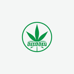 Minimalist Green Cannabis Vector Logo Design
