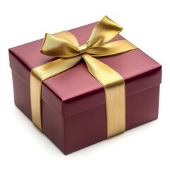 Obraz premium Elegant Red Gift Box with Gold Ribbon for Special Occasions