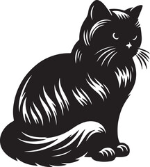  Cat silhouette vector illustration with fully editable