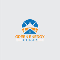 Green Energy Solar Logo for Renewable Energy Branding
