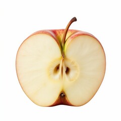 Sliced Fruit Still Life Slice Apple Cross Section Core Detail Healthy Eating Close Up White Backdrop