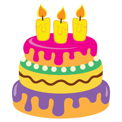 Birthday cake vector cartoon illustration