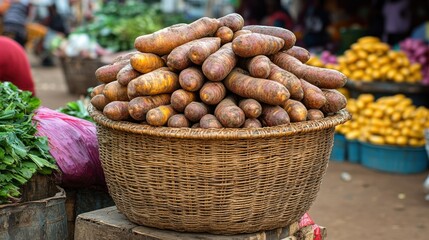 African Market Basket of Large Carrots