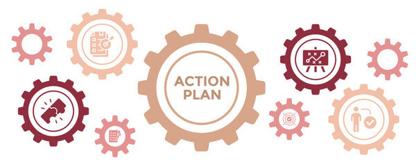 Action Plan Banner Icon. Vector Illustration For Business Corporate