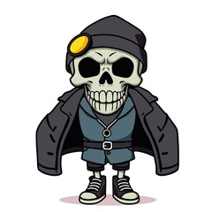 a skull emoji has a yellow circle on its forehead.