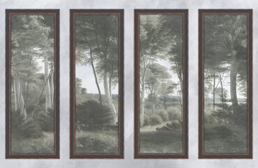 Wall frames with nature painting