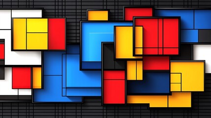 Abstract Bold Geometric Pattern Vivid Colors. AI Generated