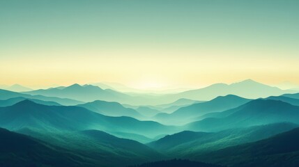 Fototapeta premium Spring blurred background blue green gradient horizon background for design fresh spring light. Gradient. Illustration