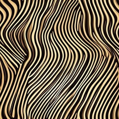 Seamless Pattern Stylized Tiger Stripes with Curved Wave Motion Design