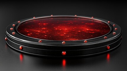 Round red glowing stage display