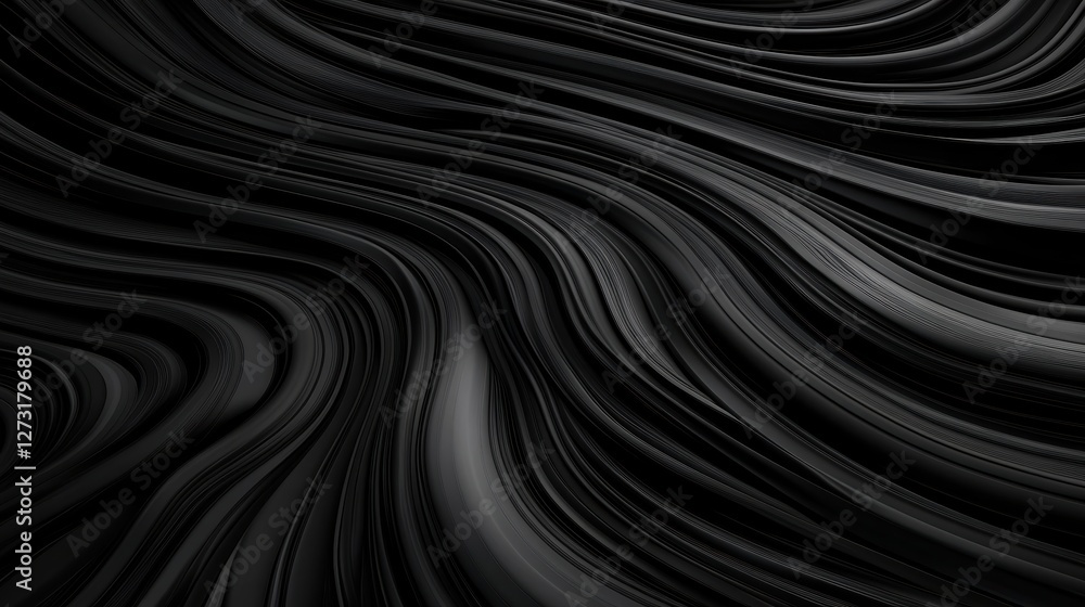 Wall mural an abstract design featuring flowing black lines creates a sense of movement and depth, this image c