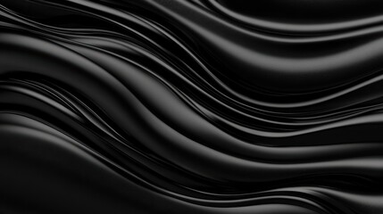 Elegant flowing black fabric creates a smooth and modern aesthetic, ideal for backgrounds, website designs, or product showcases, It conveys luxury and sophistication in various creative projects,