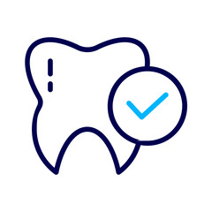 Dental Check Outline Color icon