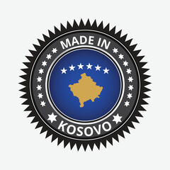 Guarantee and made in Kosovo tag icon vector