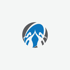 Modern Fitness and Dance Emblem with vector
