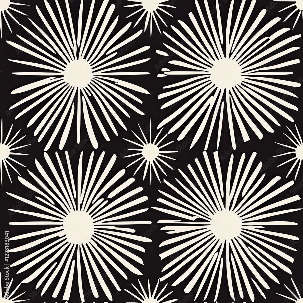 Poster stunning sunburst pattern alternating thick and thin rays for design projects