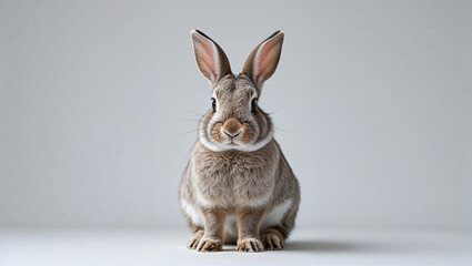 Obraz premium Cute rabbit posing on a seamless background
