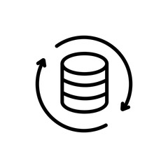 Database sync icon on white background