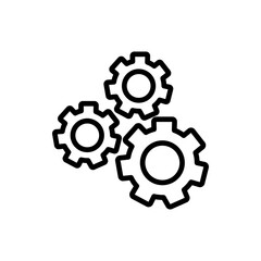 Robotic gear icon on white background