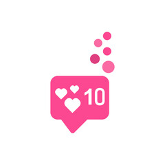 Fototapeta premium ten likes icon on a white background, vector illustration