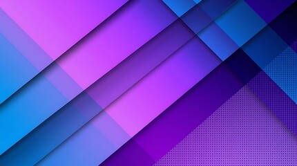 Fototapeta premium Dynamic material design background with diagonal layers in blue and purple gradient. Features geometric shapes, depth effects. Ideal for UI design, presentations, modern branding.