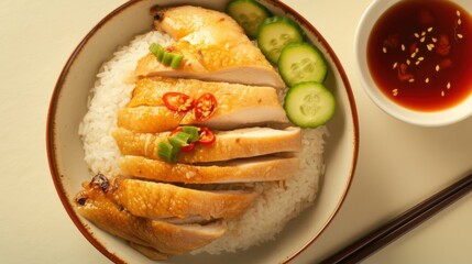 delicious hainan style chicken rice