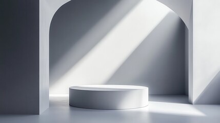 Fototapeta premium Abstract gray gradient room. 3D Rendering
