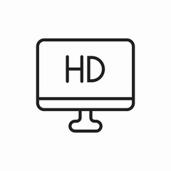 HD display screen icon vector sign