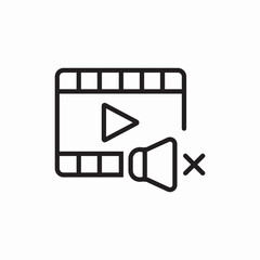 video mute silence icon vector sign