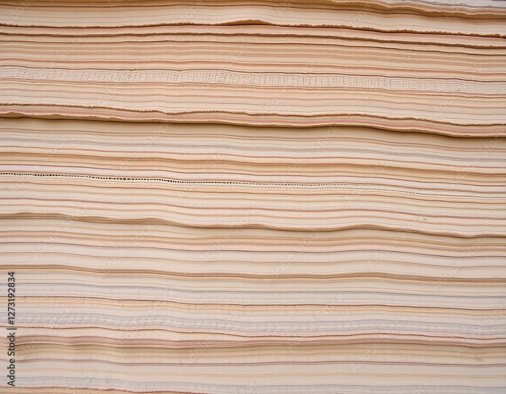 Poster Soft Beige Cream Layers. Abstract Neutral Texture. Wavy Edges with Subtle Variations. Organic Lines Create Depth. Calming Serene Impression. Perfect for Backgrounds and Designs. Natural and Relaxing