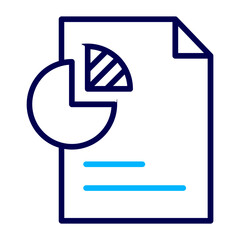Document pie chart Outline Color icon